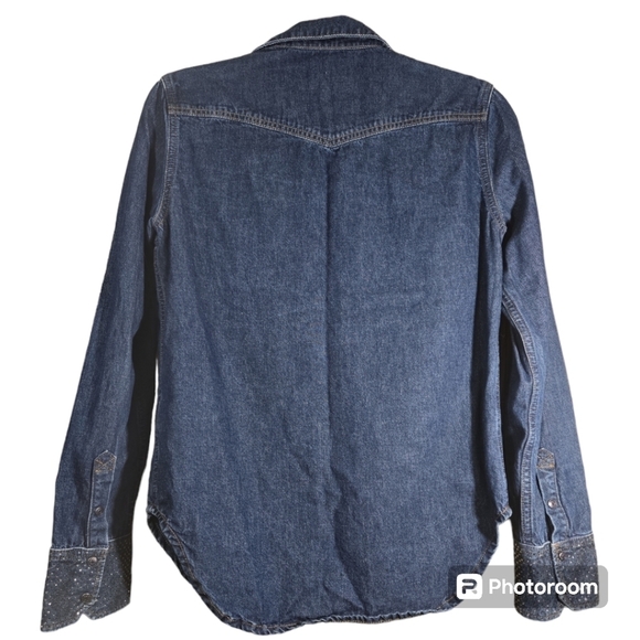Zadig Voltaire Thelma Western Denim Shirt Size Medium - Picture 9 of 12